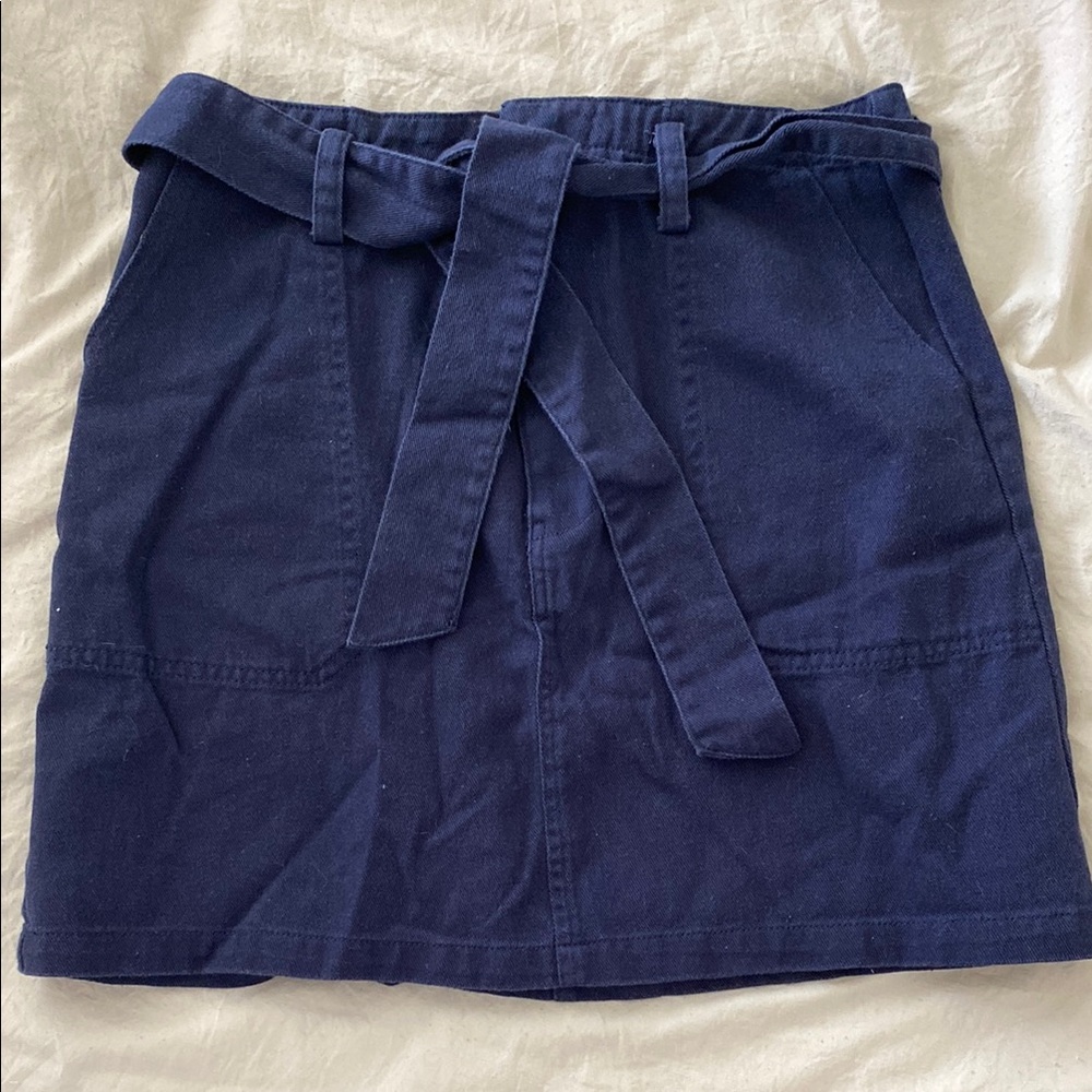 Francesca's Collections Blue Mini Skirt Tie Front Casual